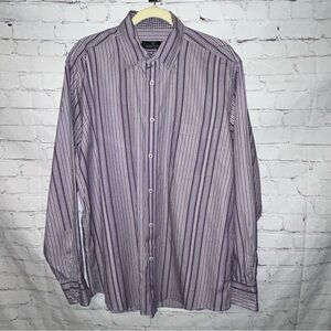 Bugatchi Uomo striped button‎ down shirt size L
